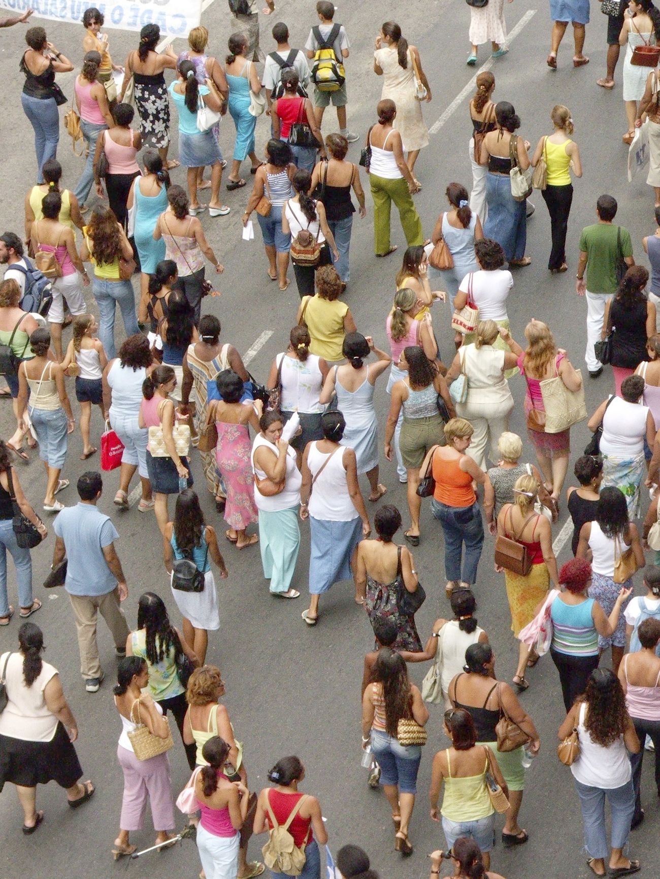 Crowd in busy city